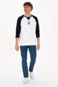 US Polo Assn. Men Crew Neck Regular Fit Navy Blue Thin Sweatshirt - Image 4