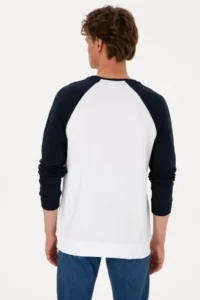 US Polo Assn. Men Crew Neck Regular Fit Navy Blue Thin Sweatshirt - Image 5