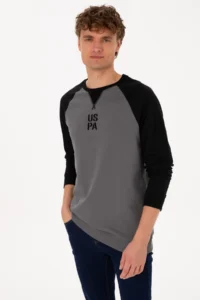US Polo Assn. Men Crew Neck Regular Fit Black Thin Sweatshirt