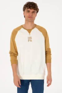 US Polo Assn. Men Crew Neck Regular Fit Khaki Thin Sweatshirt