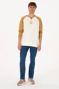 US Polo Assn. Men Crew Neck Regular Fit Khaki Thin Sweatshirt - Image 4