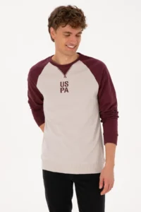 US Polo Assn. Men Crew Neck Regular Fit Burgundy Thin Sweatshirt - Image 3