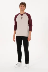 US Polo Assn. Men Crew Neck Regular Fit Burgundy Thin Sweatshirt - Image 4
