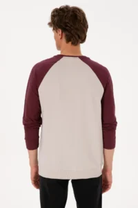 US Polo Assn. Men Crew Neck Regular Fit Burgundy Thin Sweatshirt - Image 5