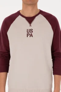 US Polo Assn. Men Crew Neck Regular Fit Burgundy Thin Sweatshirt - Image 6