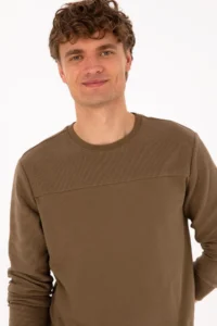 US Polo Assn. Men Crew Neck Regular Fit Khaki Thin Sweatshirt - Image 2