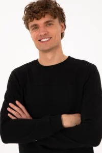 US Polo Assn. Men Crew Neck Regular Fit Black Thin Sweatshirt - Image 2