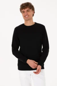 US Polo Assn. Men Crew Neck Regular Fit Black Thin Sweatshirt - Image 3