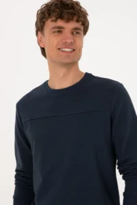 US Polo Assn. Men Crew Neck Regular Fit Light Navy Thin Sweatshirt - Image 2