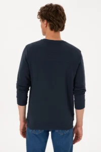 US Polo Assn. Men Crew Neck Regular Fit Light Navy Thin Sweatshirt - Image 5