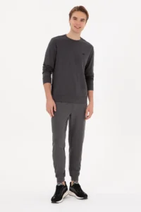 US Polo Assn. Men Regular Fit Crew Neck Gray Sweatshirt - Image 4