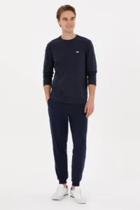 US Polo Assn. Men Regular Fit Crew Neck Navy Blue Sweatshirt - Image 4