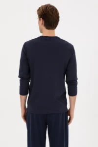 US Polo Assn. Men Regular Fit Crew Neck Navy Blue Sweatshirt - Image 5