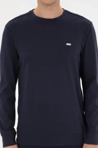 US Polo Assn. Men Regular Fit Crew Neck Navy Blue Sweatshirt - Image 6
