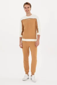 US Polo Assn. Men Regular Fit Crew Neck Camel Sweatshirt - Image 4
