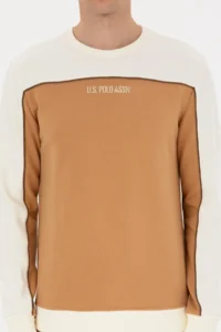 US Polo Assn. Men Regular Fit Crew Neck Camel Sweatshirt - Image 6