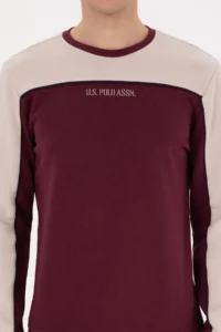 US Polo Assn. Men Regular Fit Crew Neck Burgundy Sweatshirt - Image 6
