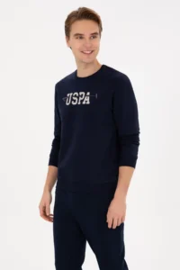 US Polo Assn. Men Regular Fit Crew Neck Navy Blue Sweatshirt - Image 3