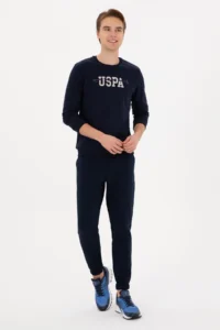 US Polo Assn. Men Regular Fit Crew Neck Navy Blue Sweatshirt - Image 4