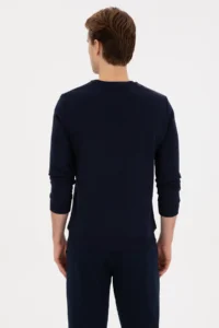 US Polo Assn. Men Regular Fit Crew Neck Navy Blue Sweatshirt - Image 5