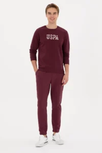 US Polo Assn. Men Regular Fit Crew Neck Burgundy Sweatshirt - Image 4