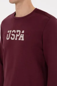 US Polo Assn. Men Regular Fit Crew Neck Burgundy Sweatshirt - Image 7