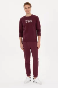 US Polo Assn. Men Burgundy Sweatpants - Image 3