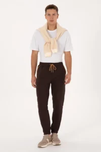 US Polo Assn. Men Dark Brown Sweatpants - Image 3