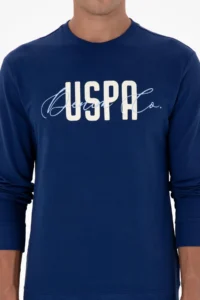 US Polo Assn. Men Regular Fit Crew Neck Indigo Thin Sweatshirt - Image 6
