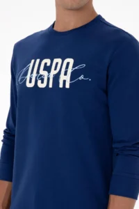 US Polo Assn. Men Regular Fit Crew Neck Indigo Thin Sweatshirt - Image 7