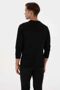 US Polo Assn. Men Regular Fit Crew Neck Black Thin Sweatshirt - Image 5