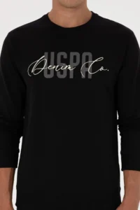 US Polo Assn. Men Regular Fit Crew Neck Black Thin Sweatshirt - Image 6