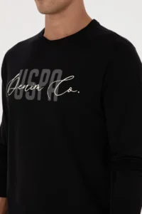 US Polo Assn. Men Regular Fit Crew Neck Black Thin Sweatshirt - Image 7