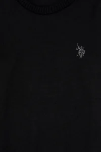 US Polo Assn. Boys' Black Crew Neck Basic Sweater - Image 3