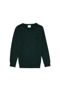 US Polo Assn. Boys' Green Crew Neck Basic Sweater - Image 3