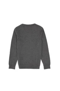 US Polo Assn. Boys' Gray Melanj Crew Neck Basic Sweater - Image 4