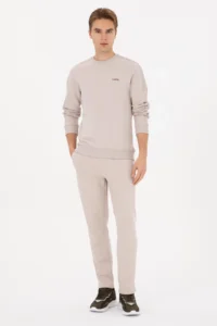 US Polo Assn. Men Regular Fit Crew Neck Stone Sweatshirt - Image 4