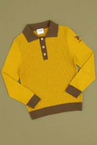 US Polo Assn. Boys' Mustard Polo Shirt Collar Sweater