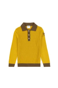 US Polo Assn. Boys' Mustard Polo Shirt Collar Sweater - Image 2