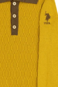 US Polo Assn. Boys' Mustard Polo Shirt Collar Sweater - Image 5