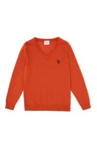US Polo Assn. Boys' Brick Rejection V-neck Basic Sweater