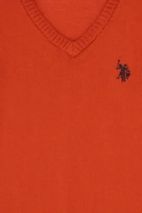 US Polo Assn. Boys' Brick Rejection V-neck Basic Sweater - Image 3