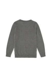 US Polo Assn. Boys' Gray Melanj V-neck Basic Sweater - Image 2