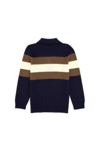 US Polo Assn. Boys' Navy Blue Polo Shirt Collar Half Zippered Sweater - Image 2
