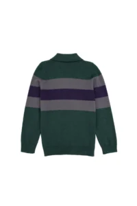 US Polo Assn. Boys' Green Polo Shirt Collar Half Zippered Sweater - Image 2