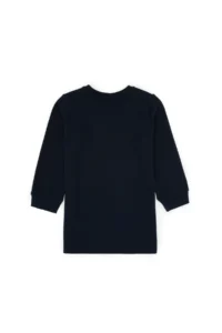 US Polo Assn. Girls' Navy Blue Sequin Embroidered Sweat Knitting Dress - Image 2