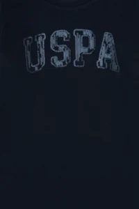 US Polo Assn. Girls' Navy Blue Sequin Embroidered Sweat Knitting Dress - Image 3