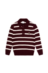 US Polo Assn. Boys' Burgundy Polo Shirt Collar Sweater