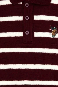 US Polo Assn. Boys' Burgundy Polo Shirt Collar Sweater - Image 3
