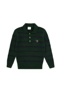 US Polo Assn. Boys' Green Polo Shirt Collar Sweater